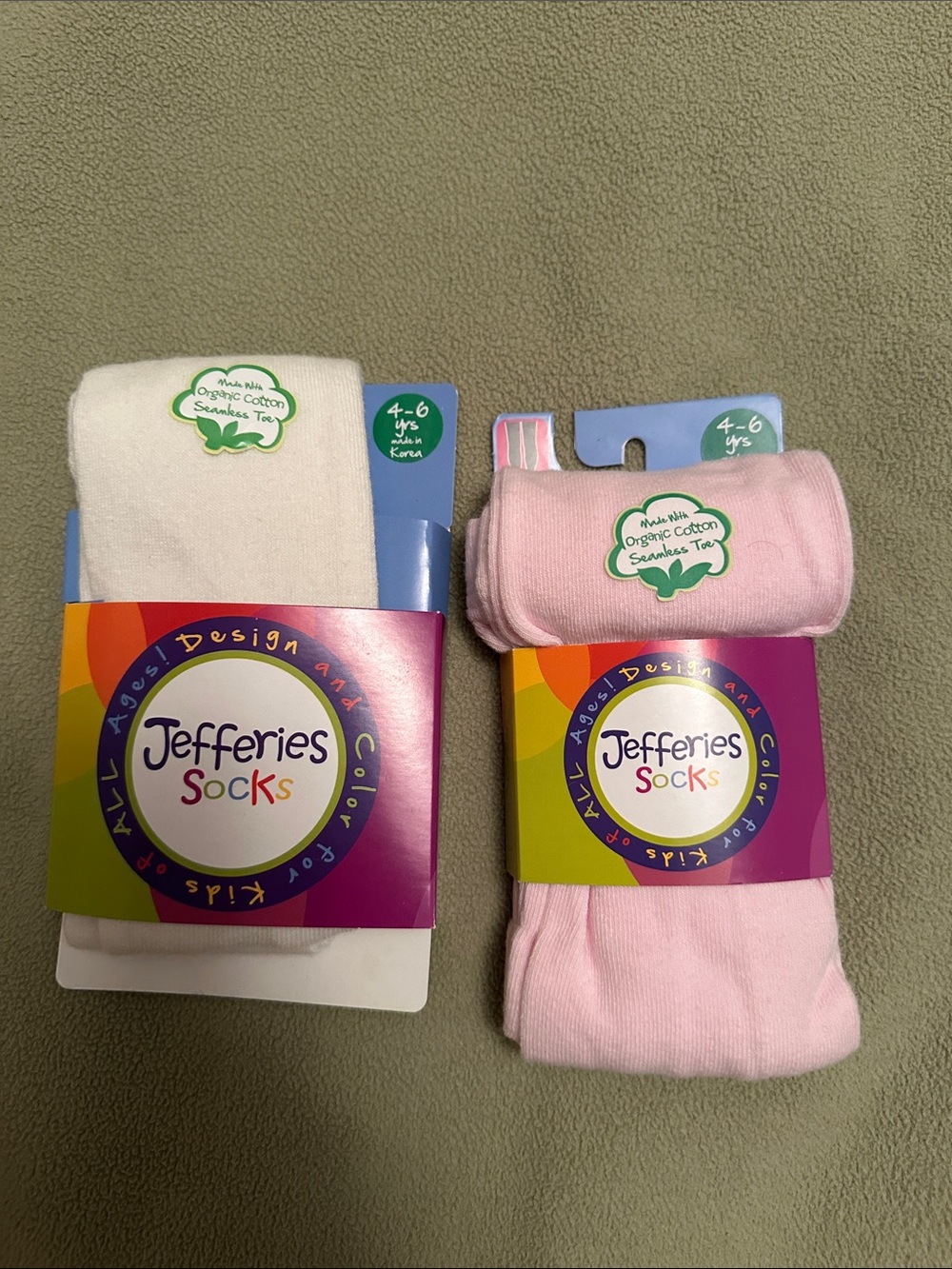 Jefferies Socks Crew Sock Set in White and Light Pink